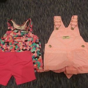 0-3 month baby girl addidas and oshkosh summer